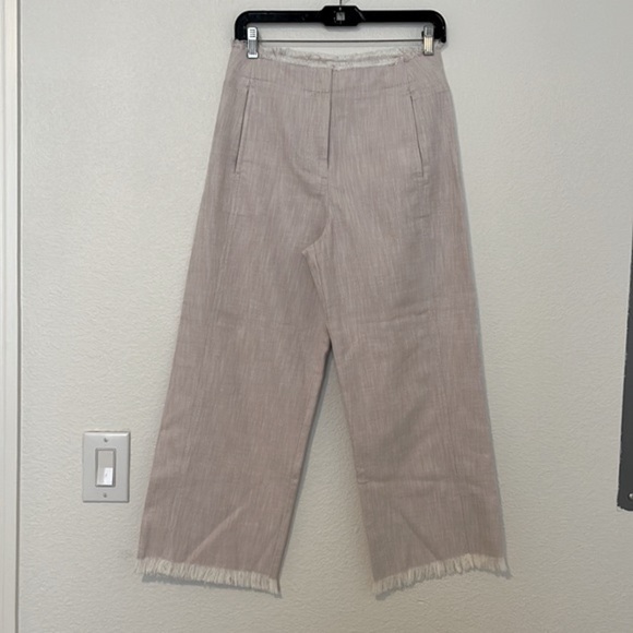 Rebecca Taylor| Slub Wide Leg Crop Pant|Size 4 - Picture 4 of 7